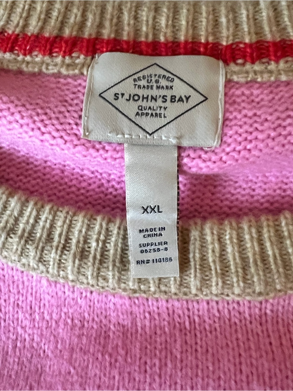 St. John’s Bay Dog Graphic Sweater Women’s XXL Pink Red Knit Pullover NWT Cute - Picture 3 of 8